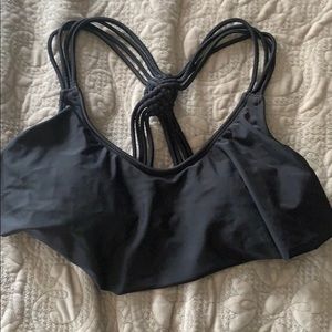Black flowy bikini top